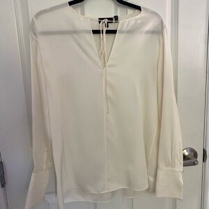 Theory Silk Tie Neck Blouse